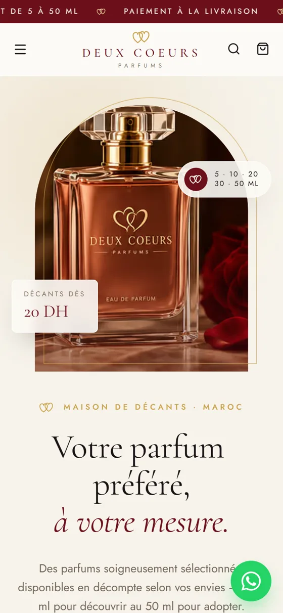 Deux Coeurs Parfums sur mobile